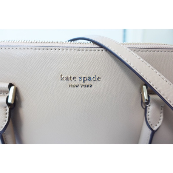 Kate Spade Beige Brown Saffiano Laptop Leather Bag - Picture 6 of 10